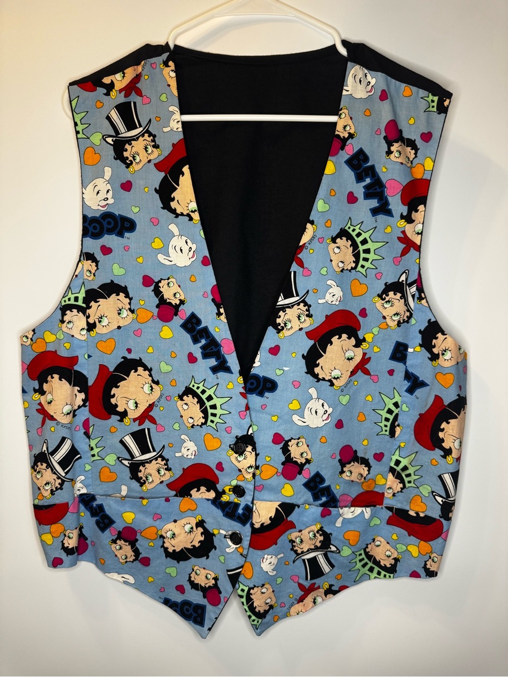 Betty Boop Light Blue Multi-Print Vest
